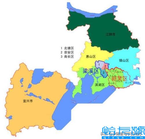 无锡有几个区（无锡行政图）