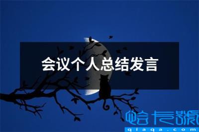 会议结束总结发言(会议个人总结发言)
