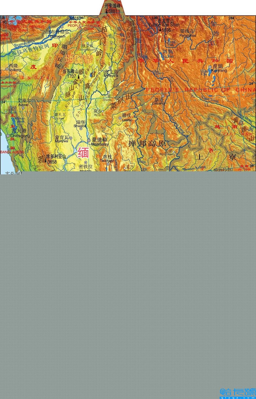 中国的陆上邻国和隔海相望的国家有哪些（我国的邻国有几个及地形图）