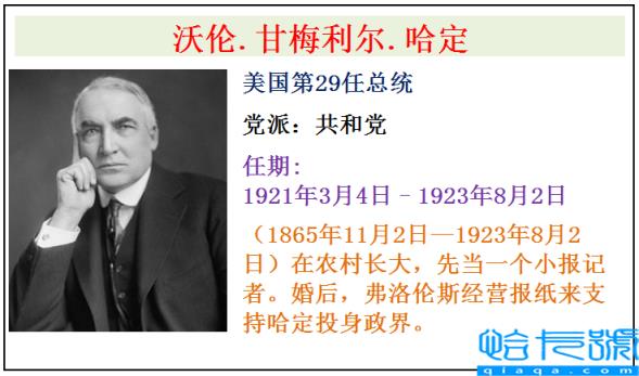 美国全部46任总统简介(美国历届总统表)