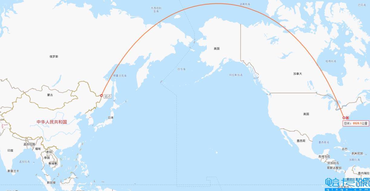 中国距离美国有多少公里图（全球最远的两个国家）